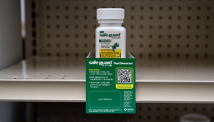 SAFE-GUARD® 125mL Goat Shelf Label for 3” Tray