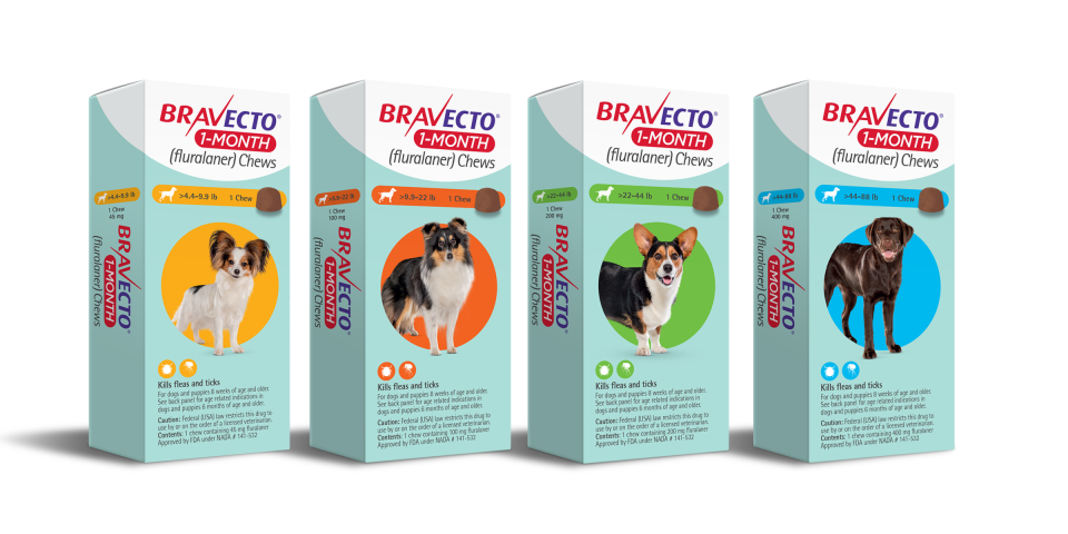 Bravecto 1-Month Chews for Dogs 44-88lbs, 1 Month Supply