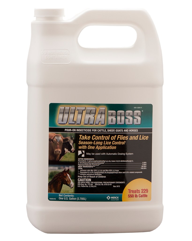 Product shot of UltraBoss Pour-On Insecticide