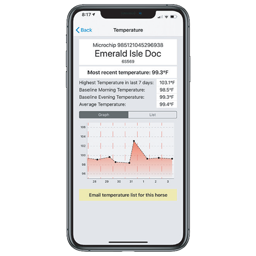 EquiTrace App on mobile phone