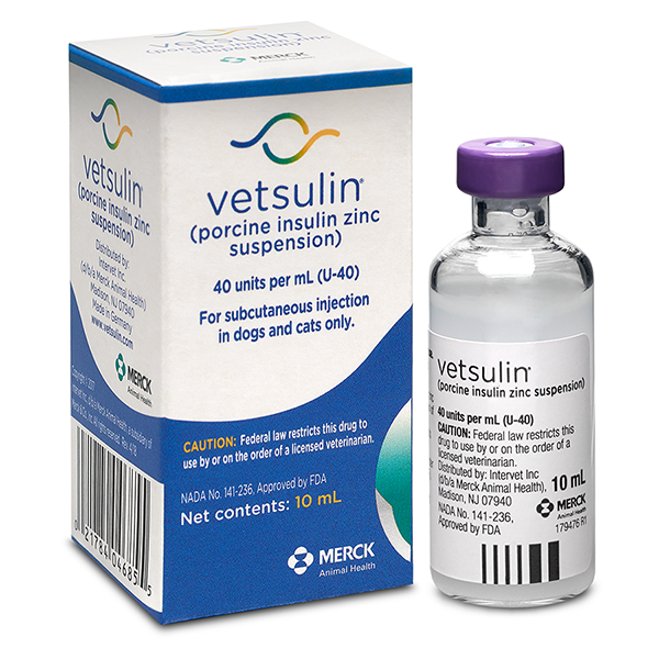 Vetsulin vial and box 40 units per ml