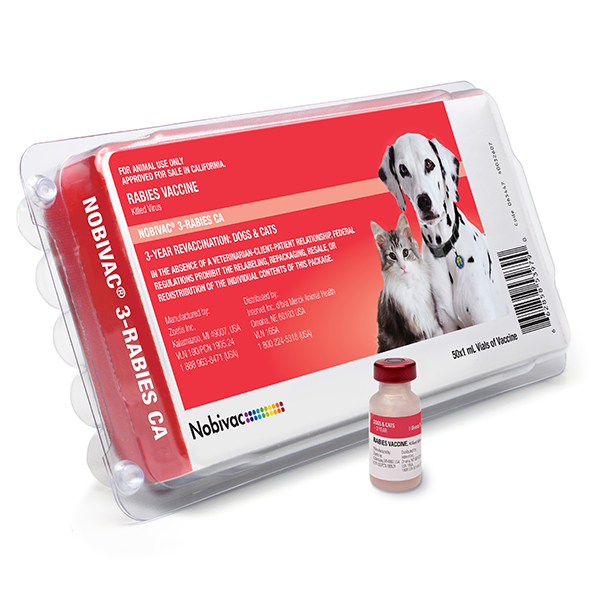 Nobivac® 3-Rabies CA, Rabies vaccine for dogs and cats