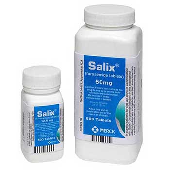 SALIX furosemide tablets product bottles for companion animals