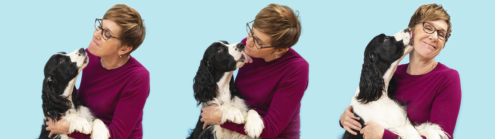 Dr. Sharon Hubby and faithful companion showing affection