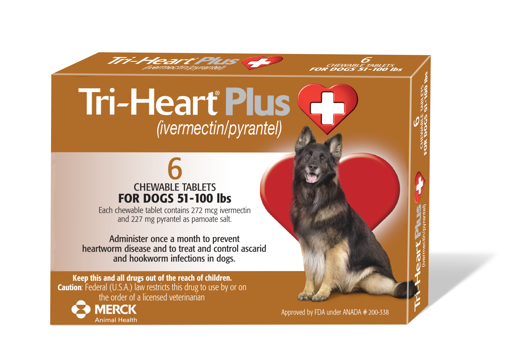 TRI HEART PLUS Chewable Tablets ivermectin pyrantel Merck Animal 