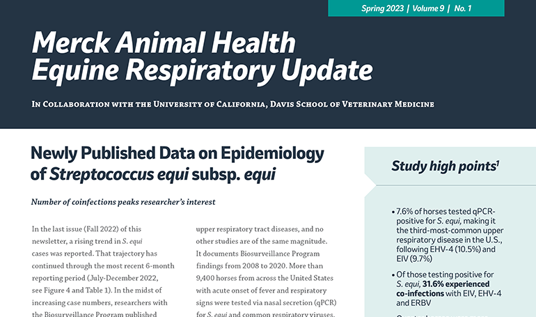 Merck Animal Health Equine Respiratory Update issue 9, spring 2023