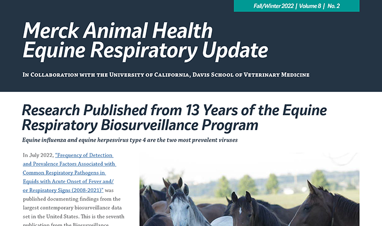 Merck Animal Health Equine Respiratory Update issue 8, winter 2022