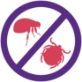 crossed out flea and tick icon